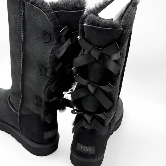 NEW UGG women's classic bailey bow tall boot in black - Picture 5 of 6
